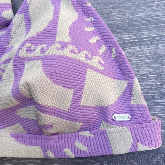 Rip Curl New Wave Fixed Tri Bikini Top & Hi Leg Skimpy Bottoms, violet - Picture 6 of 15